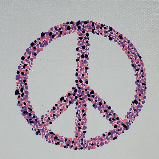 4"x4" CANVAS PEACE SYMBOL #020