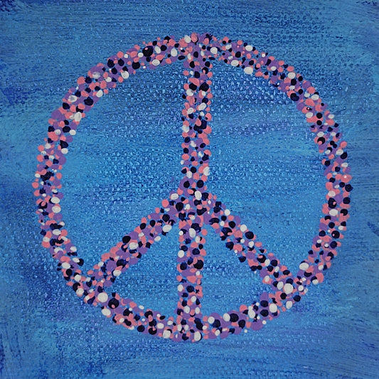 4"x4" CANVAS PEACE SYMBOL #023