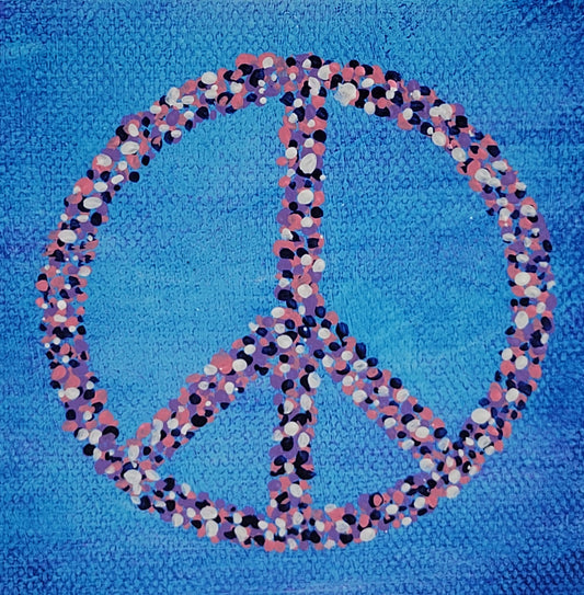 4"x4" CANVAS PEACE SYMBOL #024