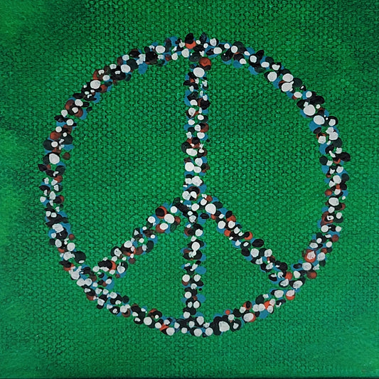 4"x4" CANVAS PEACE SYMBOL #037