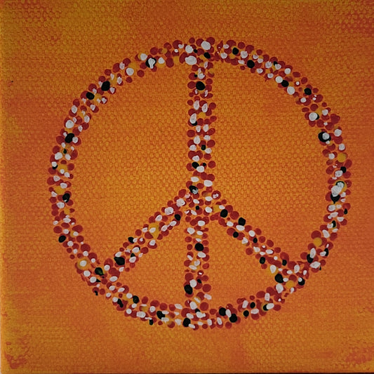 4"x4" CANVAS PEACE SYMBOL #038